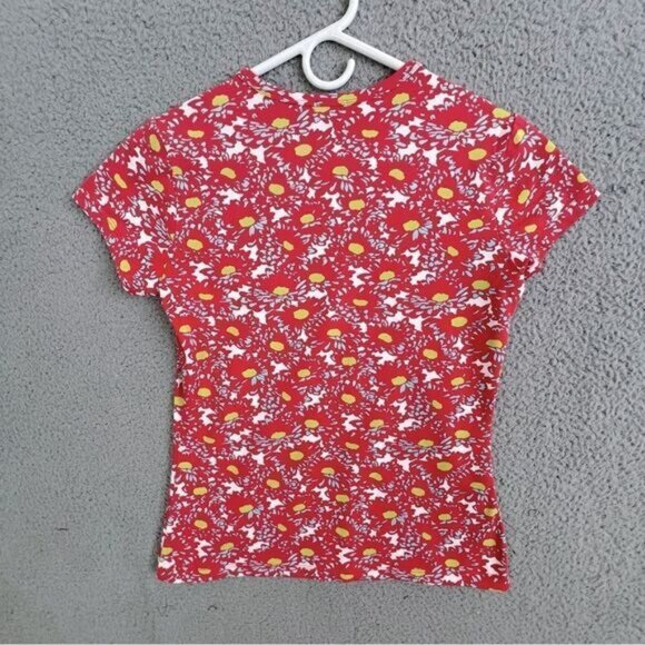 J MCLAUGHLIN WOMENS BLOUSE RED WITH DESIGN SIZE XS - Picture 2 of 9